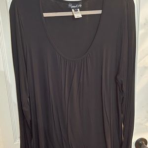 Round Neck Long Sleeve Shirt - Plus